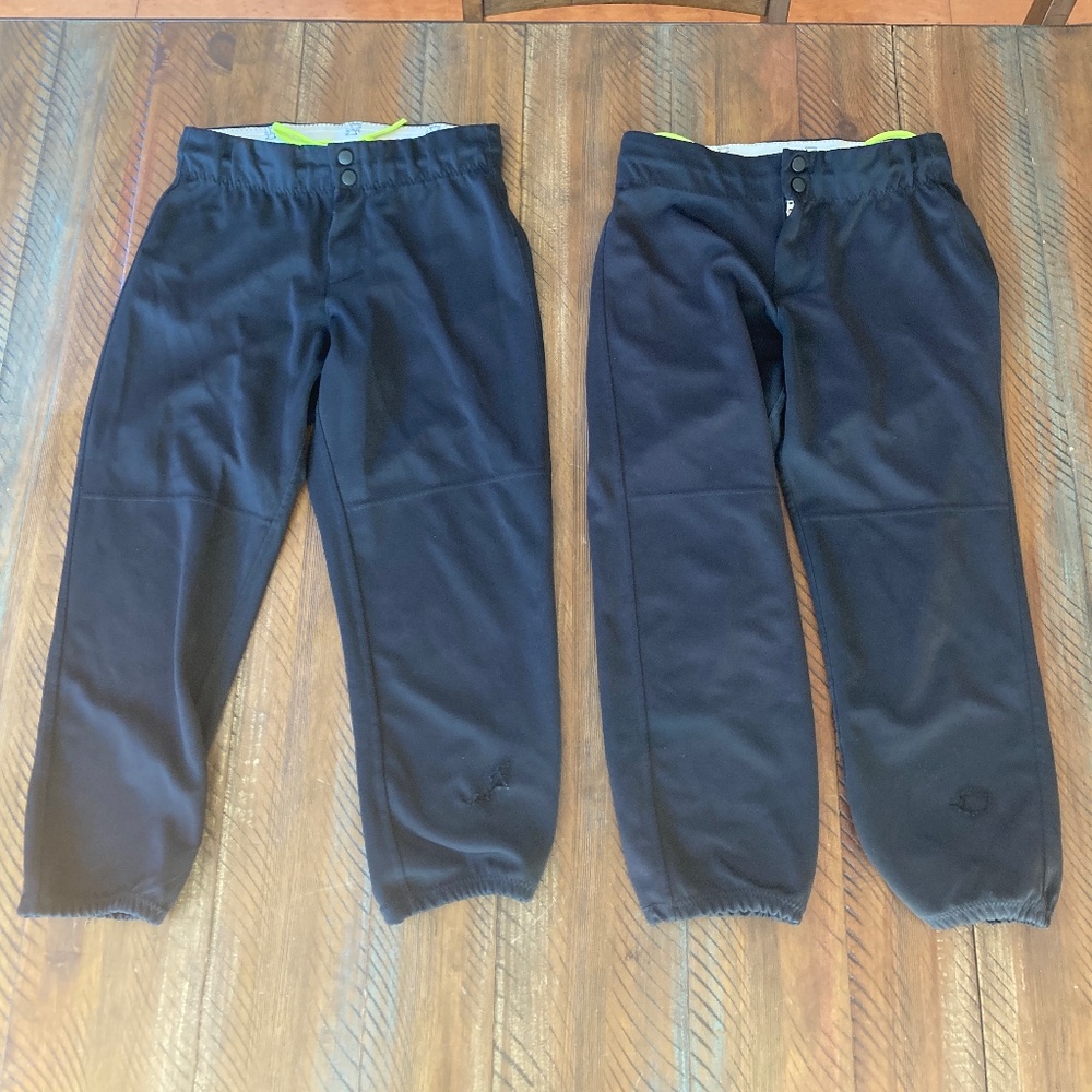 Intensity Black Softball Pants 2 Pair Tears For Practice 🥎